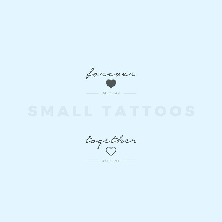Tatuaje temporal "Juntos para siempre" (juego de 3)
