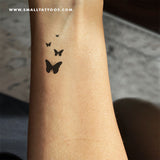 Four Black Butterflies Temporary Tattoo (Set of 3)