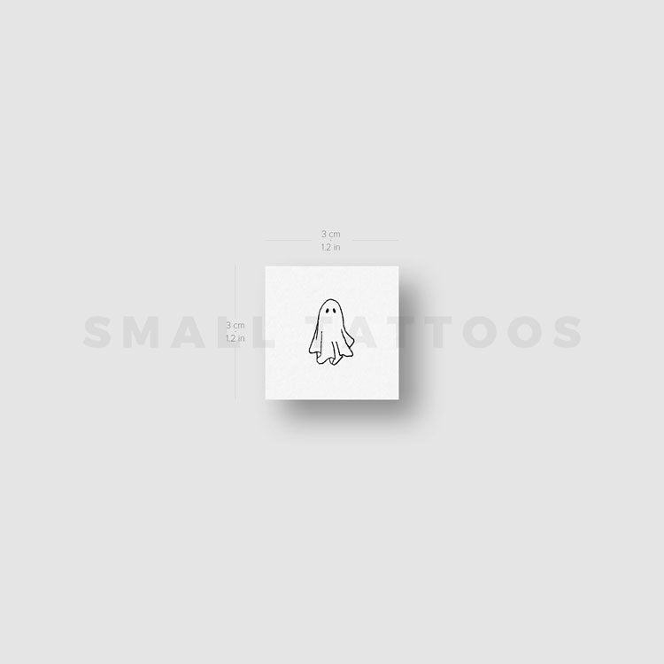 Minimalist Ghost Temporary Tattoo (Set of 3)