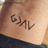 Small God is Greater Than My Highs and Lows Symbol Temporary Tattoo (Set of 3)