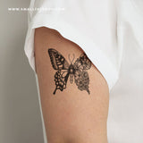 Half Floral Butterfly Temporary Tattoo (Set of 3)