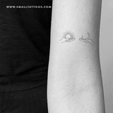 Hand Holding Sun And Moon Temporary Tattoo - Set of 3