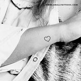 Small Heart Outline Temporary Tattoo (Set of 3)