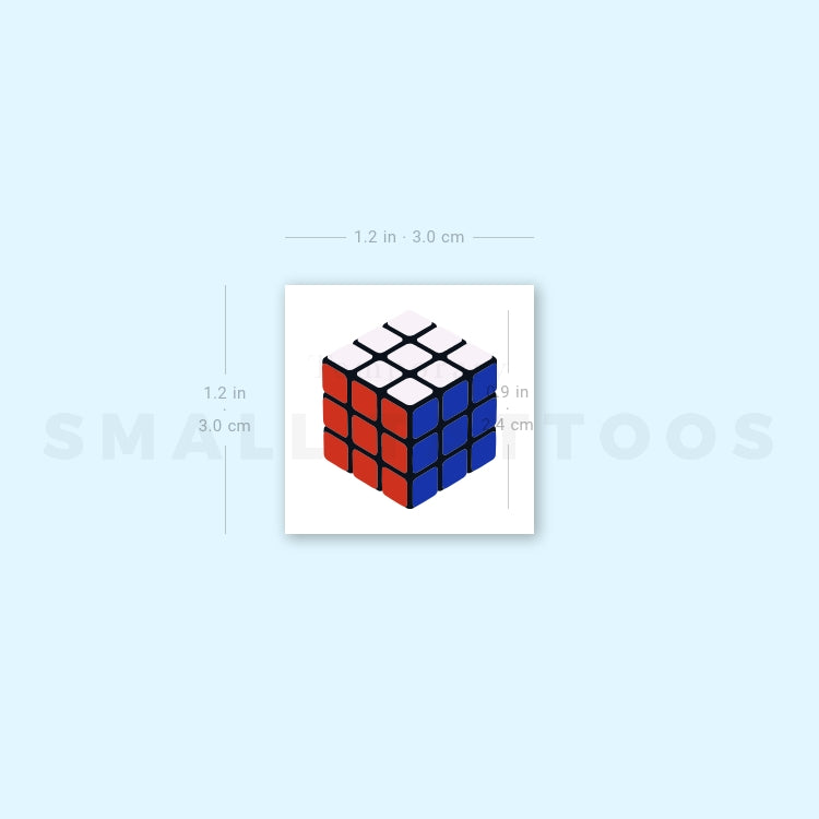 Tatuaje temporal del cubo de Rubik (juego de 3)