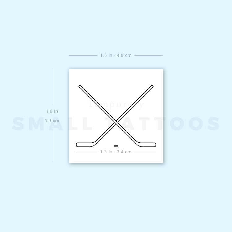 Hockey Sticks Temporary Tattoo - Set of 3
