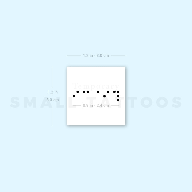 Braille Peace Temporary Tattoo - Set of 3