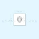 Fine Line Sugar Skull Temporary Tattoo - Set of 3