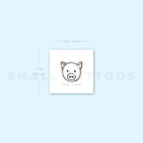 Small Pig Face Temporary Tattoo - Set of 3