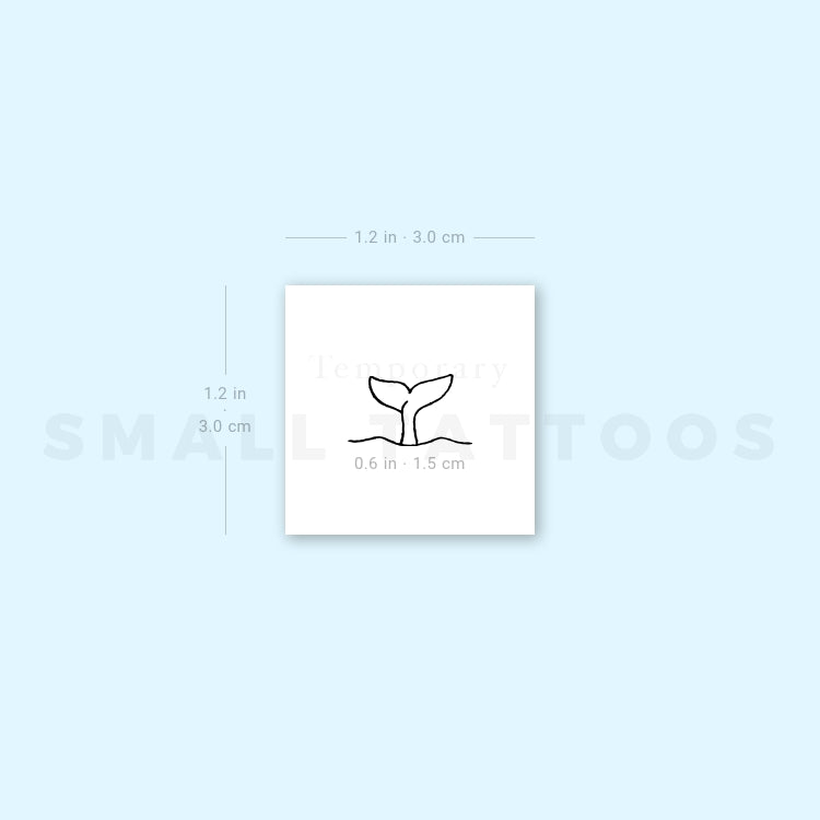 Whale Tail Temporary Tattoo - Set of 3