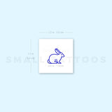 Blue Rabbit Temporary Tattoo - Set of 3