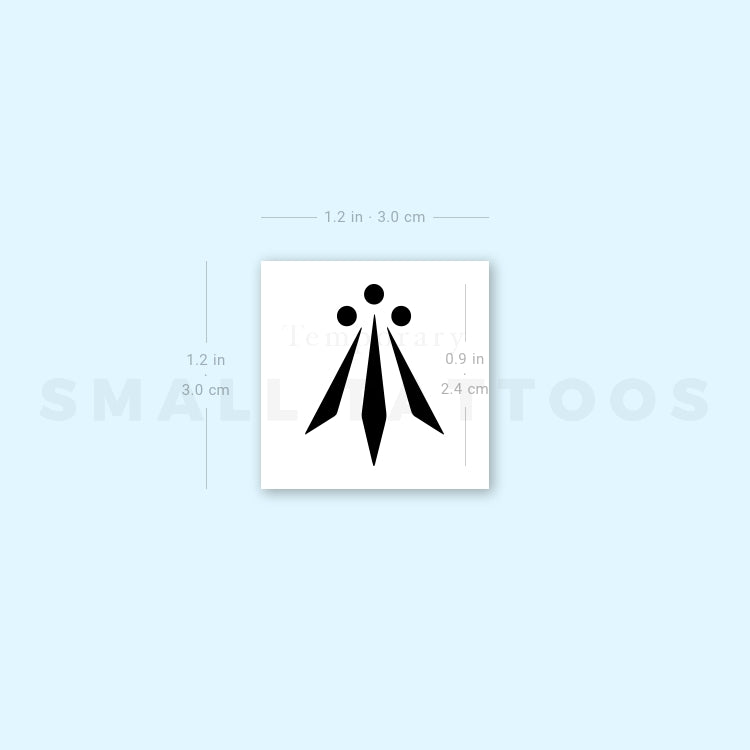 Celtic Awen Symbol Temporary Tattoo - Set of 3