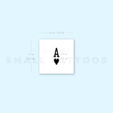 Black Ace Of Hearts Temporary Tattoo - Set of 3