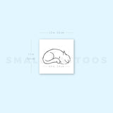 Fine Line Sleeping Cat Temporary Tattoo - Set of 3