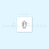 Minimalist Saguaro Cactus Temporary Tattoo - Set of 3