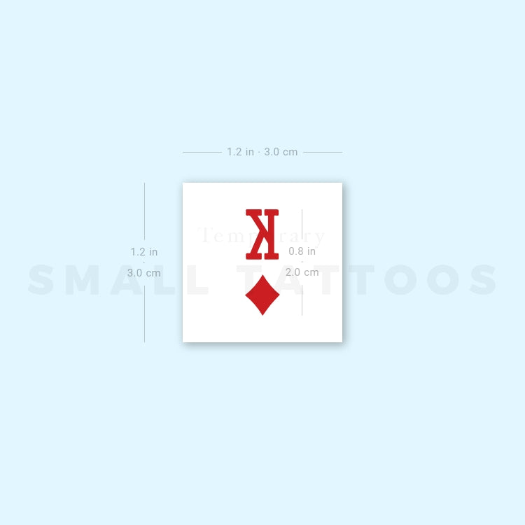 King Of Diamonds Temporary Tattoo - Set of 3