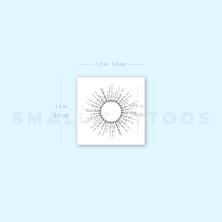 Shining Sun Temporary Tattoo - Set of 3