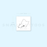 Oahu Map Temporary Tattoo - Set of 3