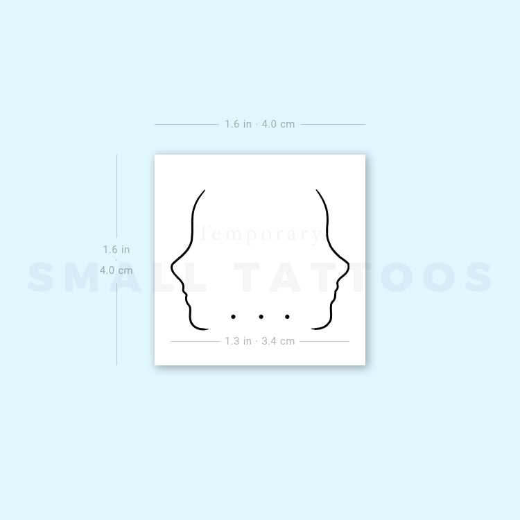 Tatuaje temporal de elipsis (juego de 3)