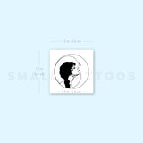 Moon And Woman Temporary Tattoo - Set of 3