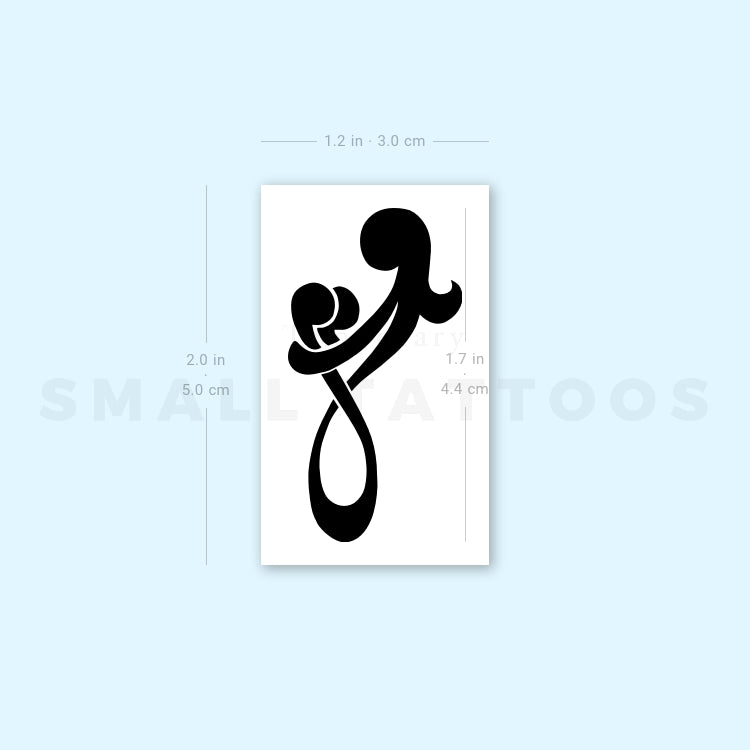 Mother And Two Sons Temporary Tattoo - Set of 3