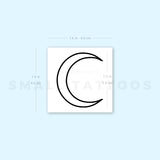 Fine Line Crescent Moon Temporary Tattoo - Set of 3