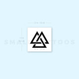 Unicursal Valknut Temporary Tattoo - Set of 3