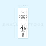 Unalome And Minimalist Lotus Temporary Tattoo - Set of 3