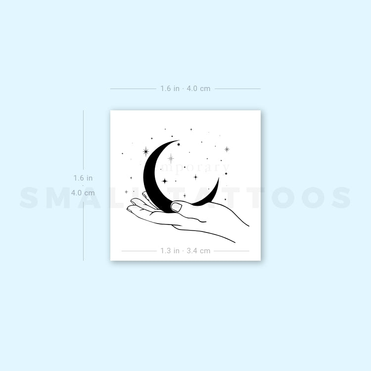 Galaxy Holding Hand Temporary Tattoo - Set of 3