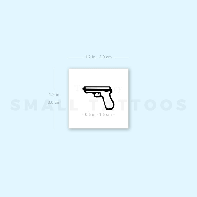 Tatuaje temporal de pistola Hailey - Juego de 3