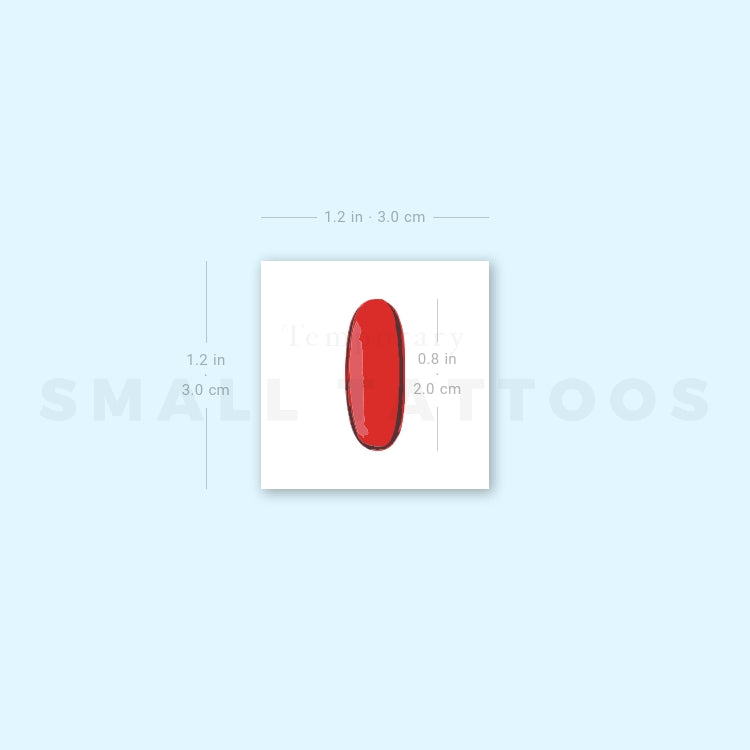Red Pill Temporary Tattoo - Set of 3
