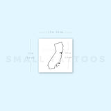 California Map Outline Temporary Tattoo - Set of 3