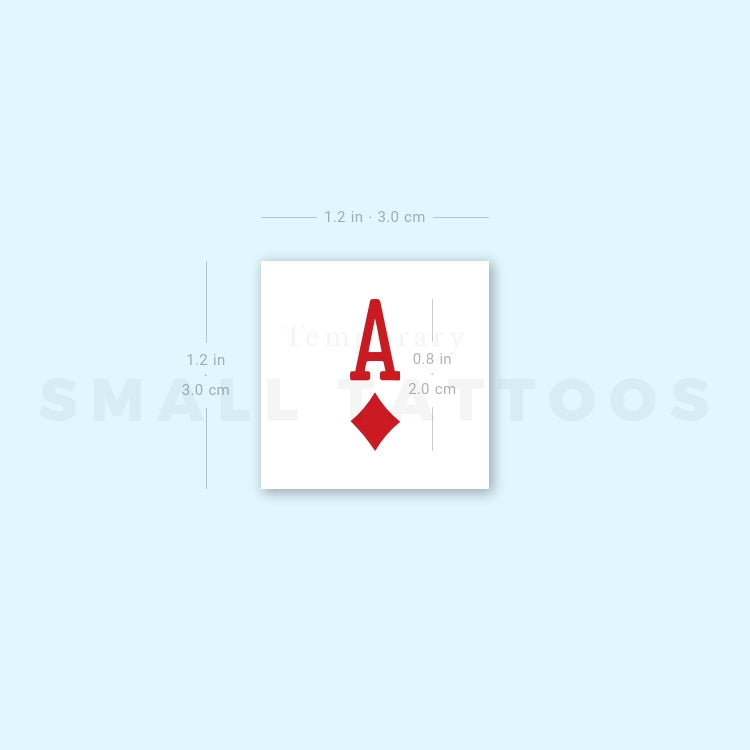 Ace Of Diamonds Temporary Tattoo - Set of 3