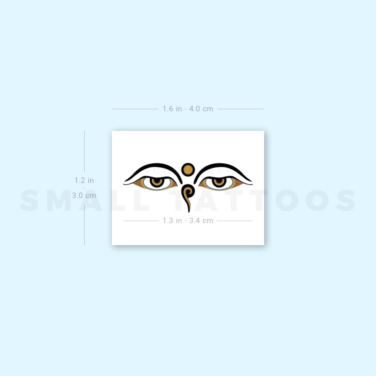 Tatuaje temporal "Ojos compasivos de Buda" (juego de 3)