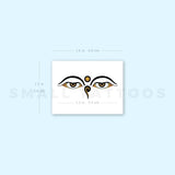 Compassionate Eyes Of Buddha Temporary Tattoo (Set of 3)