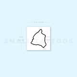Hawaii Island Map Temporary Tattoo - Set of 3