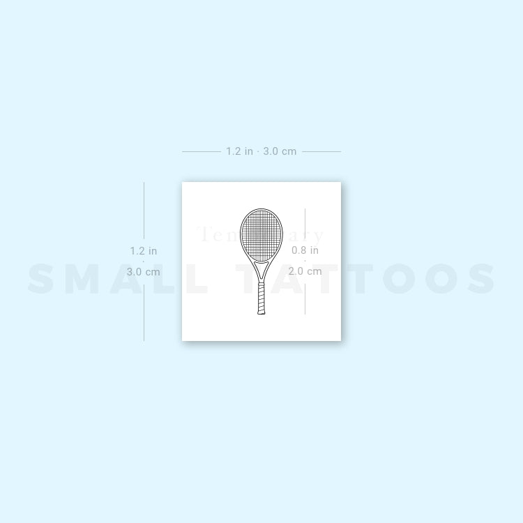Tennis Raquet Temporary Tattoo - Set of 3
