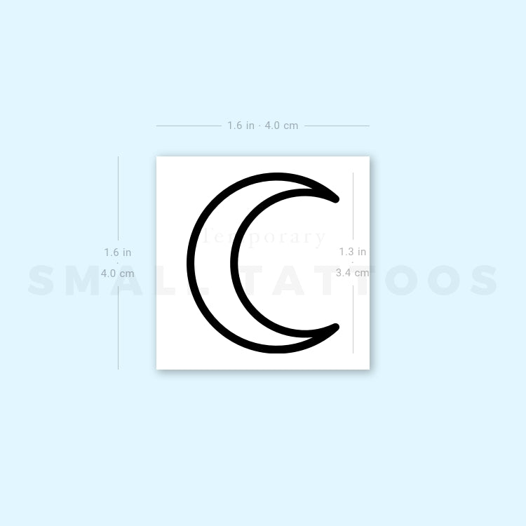 Crescent Outline Temporary Tattoo - Set of 3