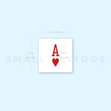 Ace Of Hearts Temporary Tattoo - Set of 3