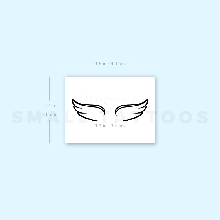 Small Wing Couple Temporary Tattoo - Set of 3
