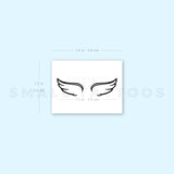 Small Wing Couple Temporary Tattoo - Set of 3