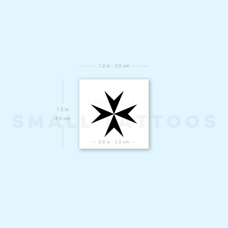 Maltese Cross Temporary Tattoo - Set of 3