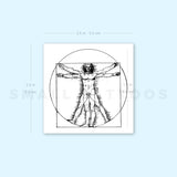 Vitruvian Man Temporary Tattoo - Set of 3