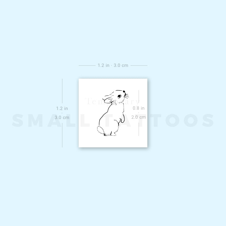 Standing Rabbit Temporary Tattoo - Set of 3