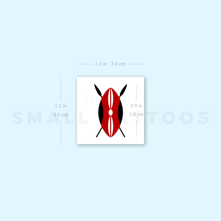 Maasai Shield Temporary Tattoo - Set of 3