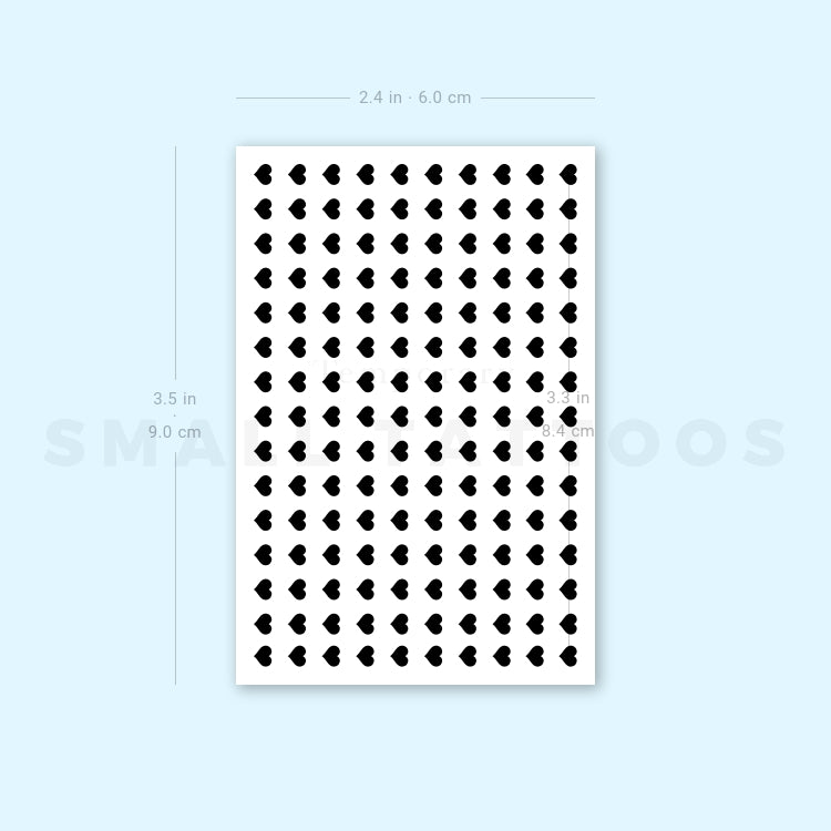 Small Black Hearts Nail Decals Temporary Tattoo