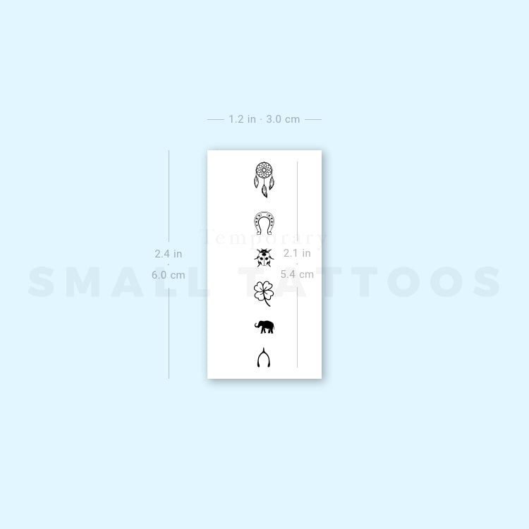 Lucky Chain Temporary Tattoo - Set of 3