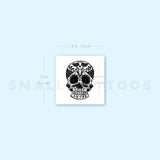 Small Black Sugar Skull Temporary Tattoo - Set of 3