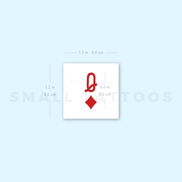 Queen Of Diamonds Temporary Tattoo - Set of 3