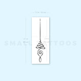 Fine Line Unalome Temporary Tattoo - Set of 3
