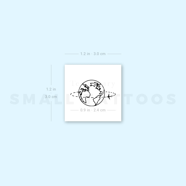 Around The World Trip Temporary Tattoo - Set of 3